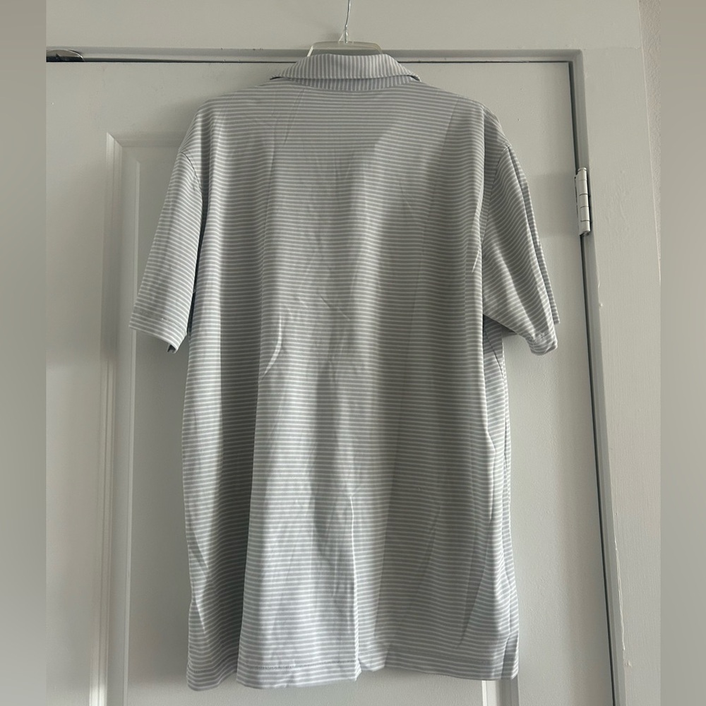 Peter Millar Gray Stripe Golf Polo - Picture 3 of 3